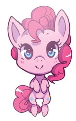 Size: 630x1001 | Tagged: safe, artist:pulsefirepony, part of a set, pinkie pie, earth pony, pony, g4, blushing, both cutie marks, cute, design, diapinkes, female, heart eyes, hooves to the chest, looking at you, mare, simple background, smiling, solo, white background, wingding eyes