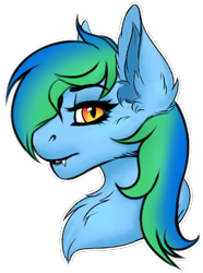 Size: 2114x2845 | Tagged: safe, artist:ondrea, oc, oc only, oc:seafoam wake, pegasus, pony, vampire, vampony, bust, fangs, high res, looking at you, portrait, simple background, slit pupils, solo, transparent background