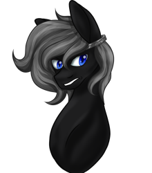 Size: 1536x1747 | Tagged: safe, artist:denali, oc, oc only, oc:amber (night terror), earth pony, pony, angst, bust, circlet, circlet of cognizance, female, mare, simple background, solo, teeth, transparent background
