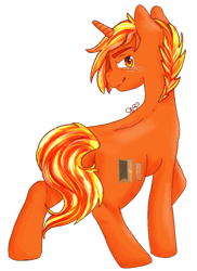 Size: 1365x1871 | Tagged: artist needed, safe, oc, oc only, oc:fire star, pony, unicorn, full body, looking at you, looking back, male, raised hoof, simple background, solo, stallion, transparent background