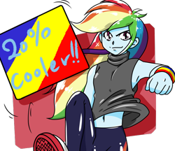 Size: 740x640 | Tagged: safe, artist:batipin, rainbow dash, equestria girls, g4, belly button, female, sign, simple background, solo, transparent background