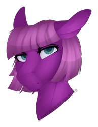 Size: 1607x2078 | Tagged: safe, artist:camerondawz, oc, oc only, oc:violet petal, earth pony, pony, bust, female, glare, looking at you, mare, portrait, simple background, solo, transparent background, unimpressed