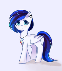 Size: 841x964 | Tagged: artist needed, safe, oc, oc only, oc:foorie, pegasus, pony, ear piercing, earring, female, jewelry, looking at you, mare, piercing, simple background, white background