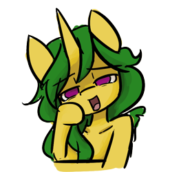 Size: 670x678 | Tagged: safe, artist:spheedc, oc, oc only, oc:lemon breeze, pony, unicorn, bust, female, simple background, solo, talking, talking to viewer, transparent background