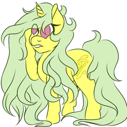 Size: 891x891 | Tagged: safe, artist:denali, oc, oc only, oc:lemon breeze, pony, unicorn, female, simple background, solo, transparent background