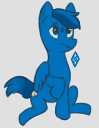 Size: 675x866 | Tagged: safe, artist:kitsune-2000, oc, oc only, oc:cloud striker, pegasus, pony, art block, bored, looking up, male, simple background, smiling, solo, spreading, stallion, tail, wings