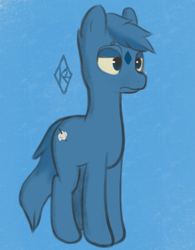 Size: 1224x1570 | Tagged: safe, artist:kitsune-2000, oc, oc only, oc:cloud striker, pegasus, pony, art block, bored, looking up, male, simple background, smiling, solo, spreading, stallion, tail, wings