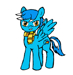 Size: 3168x3264 | Tagged: safe, artist:rrrrrainbow, artist:seaice, oc, oc only, oc:seaice, pegasus, pony, 2021 community collab, derpibooru community collaboration, clothes, high res, male, not spring rain, scarf, simple background, solo, stallion, transparent background, wings