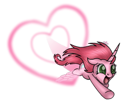 Size: 1083x911 | Tagged: safe, artist:muhammad yunus, alicorn, pony, aelita schaeffer, code lyoko, female, happy, heart, implied princess cadance, mare, open mouth, simple background, smiling, solo, transparent background, wings