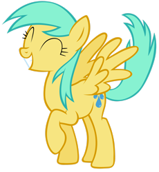 Size: 2350x2551 | Tagged: safe, artist:tardifice, sunshower raindrops, pegasus, pony, g4, ^^, eyes closed, female, high res, mare, raised hoof, simple background, smiling, solo, transparent background