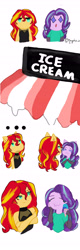 Size: 1920x6020 | Tagged: safe, artist:nnynha_a, starlight glimmer, sunset shimmer, equestria girls, g4, ..., comic, food, ice cream, please, pony ears, starry eyes, that human sure does love ice cream, that pony sure does love ice cream, wingding eyes