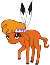 Size: 1280x1660 | Tagged: safe, artist:andoanimalia, little strongheart, bison, buffalo, pony, g4, over a barrel, female, simple background, solo, transparent background, vector