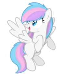Size: 600x702 | Tagged: safe, artist:emeriss96, oc, oc:white tail, pegasus, pony, flying, simple background, smiling, transparent background