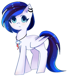 Size: 1164x1299 | Tagged: artist needed, safe, oc, oc only, oc:foorie, pegasus, pony, 2021 community collab, derpibooru community collaboration, ear piercing, earring, female, jewelry, looking at you, mare, piercing, simple background, transparent background