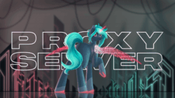 Size: 2560x1440 | Tagged: safe, artist:st4rs6, oc, oc:proxy server, earth pony, pony, absurd file size, animated, female, gif, hologram, looking at you, loop, mare, perfect loop, solo