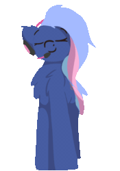 Size: 1043x1488 | Tagged: safe, artist:rhythmpixel, oc, oc only, oc:bit rate, earth pony, pony, animated, gif, headset, simple background, solo, transparent background