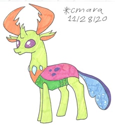 Size: 1064x1164 | Tagged: safe, artist:cmara, thorax, changedling, changeling, g4, king thorax, male, simple background, solo, traditional art, white background