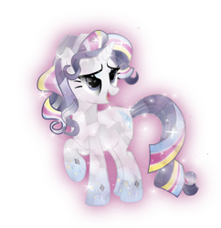 Size: 7000x7242 | Tagged: safe, artist:php178, artist:rainbownspeedash, derpibooru exclusive, rarity, crystal pony, pony, unicorn, g4, crystallized pony, female, glowing, gradient hooves, gradient mane, mare, rainbow power, simple background, solo, transparent background