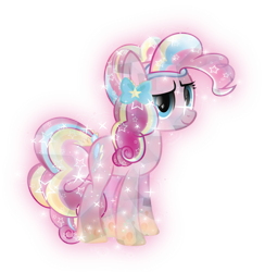 Size: 7300x7466 | Tagged: safe, artist:php178, derpibooru exclusive, pinkie pie, crystal pony, earth pony, pony, g4, crystallized pony, female, glowing, gradient hooves, gradient mane, mare, rainbow power, simple background, solo, transparent background