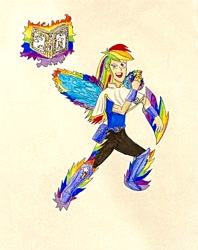 Size: 2629x3327 | Tagged: safe, artist:martialarts2003, rainbow dash, equestria girls, g4, black clover, book, boots, high res, rainbow magic power, shoes, smiling, spellbook, wings