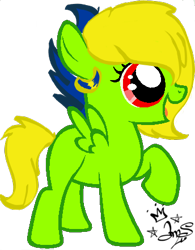 Size: 344x440 | Tagged: safe, artist:amgiwolf, oc, oc only, oc:viexy ams, pegasus, pony, ear piercing, earring, eyelashes, female, filly, jewelry, open mouth, pegasus oc, piercing, raised hoof, signature, simple background, smiling, solo, transparent background, wings