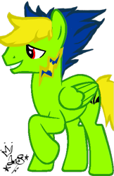 Size: 337x520 | Tagged: safe, artist:amgiwolf, oc, oc only, oc:viexy ams, pegasus, pony, ear piercing, male, open mouth, pegasus oc, piercing, raised hoof, signature, simple background, smiling, solo, stallion, transparent background, wings