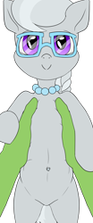 Size: 914x2194 | Tagged: safe, artist:happy harvey, edit, silver spoon, oc, oc:anon, earth pony, human, pony, g4, belly button, female, filly, glasses, holding a pony, jewelry, looking at you, male, necklace, phone drawing, simple background, smiling, smiling at you, transparent background