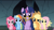 Size: 2208x1242 | Tagged: safe, screencap, applejack, fluttershy, pinkie pie, rainbow dash, twilight sparkle, earth pony, pegasus, pony, unicorn, a dog and pony show, g4, my little pony: friendship is magic, bridle, rope, tack