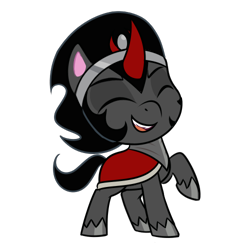 Size: 500x500 | Tagged: safe, artist:enigmadoodles, king sombra, pony, unicorn, g4, g4.5, my little pony: pony life, evil laugh, eyes closed, g4 to g4.5, laughing, male, open mouth, simple background, solo, stallion, transparent background
