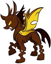 Size: 4120x5148 | Tagged: safe, artist:musical-medic, changeling, absurd resolution, brown changeling, simple background, solo, transparent background