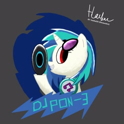 Size: 1600x1600 | Tagged: safe, artist:haekal20, dj pon-3, vinyl scratch, pony, unicorn, g4, music, solo