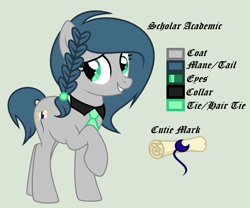 Size: 2685x2233 | Tagged: safe, artist:lominicinfinity, oc, oc only, oc:scholar academic, earth pony, pony, female, high res, mare, reference sheet, simple background, solo