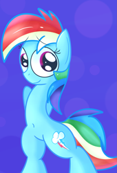 Size: 1361x2003 | Tagged: safe, artist:mr-degration, rainbow dash, pegasus, pony, g4, belly button, bipedal, female, solo