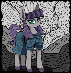 Size: 6850x7015 | Tagged: safe, artist:paskanaakka, derpibooru exclusive, maud pie, earth pony, pony, g4, abstract background, colored hooves, ear fluff, female, mare, solo, unshorn fetlocks
