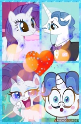 Size: 673x1024 | Tagged: safe, artist:thdpinkbiddykitty, edit, edited screencap, screencap, fancypants, rarity, pony, bad thing no. 3, my little pony: pony life, pony life, sweet and elite, collage, female, male, raripants, shipping, straight