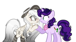 Size: 1944x1082 | Tagged: safe, artist:6-fingers-lover, artist:gallantserver, oc, oc only, pegasus, pony, unicorn, clothes, female, hat, mare, socks, striped socks