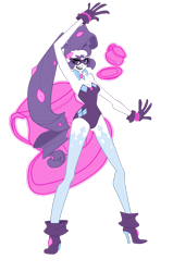 Size: 1953x3069 | Tagged: safe, artist:roboticalpaca, radiance, rarity, equestria girls, g4, clothes, cup, female, gloves, high heels, leotard, magic, mask, power ponies, shoes, simple background, socks, solo, teacup, thigh highs, transparent background
