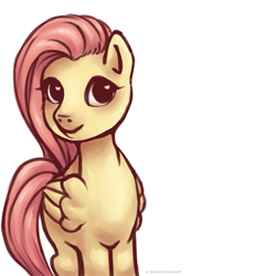 Size: 1839x2000 | Tagged: safe, artist:lulltonull, fluttershy, pegasus, pony, g4, female, mare, simple background, solo, white background