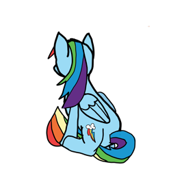 Size: 3840x3840 | Tagged: safe, artist:byteslice, rainbow dash, pegasus, pony, g4, female, high res, looking away, mare, simple background, sitting, sitting on tail, solo, transparent background, wings