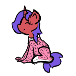 Size: 870x871 | Tagged: safe, artist:sparklepopshine, oc, oc:sparkle pop, pony, unicorn, clothes, diaper, female, filly, footed sleeper, footie pajamas, onesie, pajamas, smiling