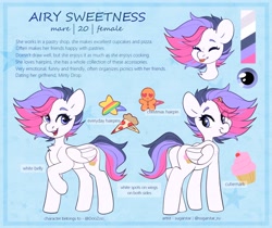 Size: 3568x3000 | Tagged: safe, artist:sugarstar, oc, oc only, oc:airy sweetness, pegasus, pony, high res, reference sheet, solo