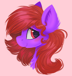 Size: 564x596 | Tagged: safe, artist:liquorice_sweet, oc, oc only, pony, blushing, bust, chest fluff, ear fluff, eye clipping through hair, female, heart eyes, looking at you, mare, profile, simple background, smiling, solo, wingding eyes