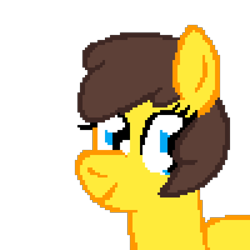 Size: 1024x1024 | Tagged: safe, artist:mario64, heidi hay, earth pony, pony, g4, alternate hairstyle, cute, female, filly, heidibetes, pixel art, simple background, solo, transparent background