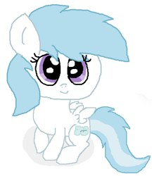 Size: 504x584 | Tagged: safe, artist:cottoncloudyfilly, cotton cloudy, pegasus, pony, g4, cloud, cottonbetes, cute, cutie mark, female, filly, shadow, simple background, sitting, smiling, solo, white background