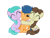 Size: 1280x960 | Tagged: safe, artist:itsamediamondtiara, aura (g4), first base, heidi hay, earth pony, pony, g4, ^^, angry, colt, cute, eyes closed, female, filly, grin, grinding, group hug, heidiaurabase, heidibase, hug, hugging a pony, male, polyamory, ship:aurabase, shipping, simple background, smiling, straight, transparent background, trio, vector