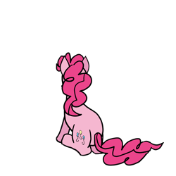 Size: 3840x3840 | Tagged: safe, artist:byteslice, pinkie pie, earth pony, pony, g4, female, high res, looking away, mare, simple background, sitting, solo, transparent background