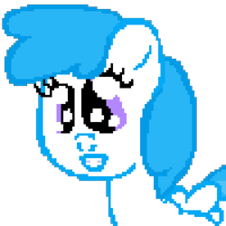 Size: 1024x1024 | Tagged: safe, artist:mario64, cotton cloudy, pegasus, pony, g4, season 4, trade ya!, cottonbetes, cute, cute face, female, filly, grin, pixel art, simple background, smiling, solo, squee, transparent background, twee