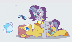 Size: 1894x1114 | Tagged: safe, artist:drafthoof, oc, oc only, oc:heartstrong flare, oc:princess mythic majestic, alicorn, hybrid, pony, zebra, adorable face, commissioner:bigonionbean, cute, cutie mark, daaaaaaaaaaaw, duo, female, fusion, fusion:caboose, fusion:fluttershy, fusion:promontory, fusion:rarity, fusion:silver zoom, fusion:starlight glimmer, fusion:sunburst, fusion:zecora, goggles, hat, in love, jewelry, love, magic, male, mare, stallion, striped, writer:bigonionbean