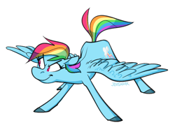 Size: 741x560 | Tagged: safe, artist:jovishark, rainbow dash, pegasus, pony, g4, simple background, solo, spread wings, white background, wings