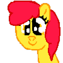 Size: 1024x1024 | Tagged: safe, artist:mario64, apple bloom, earth pony, pony, g4, adorabloom, alternate hairstyle, cute, female, filly, pixel art, simple background, solo, transparent background